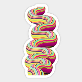 Trippy Candy River on White Sticker